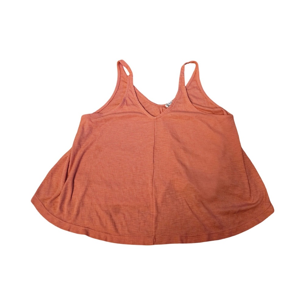 Free People Intimately Thermal‎ Ribbed Knit V-Neck Tank Top Terracotta Orange L
